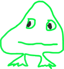 a beautifully drawn frog, very realistic actually